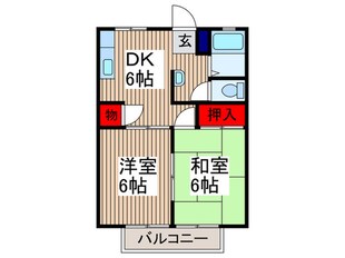 ﾊｲﾂ柿の木の物件間取画像